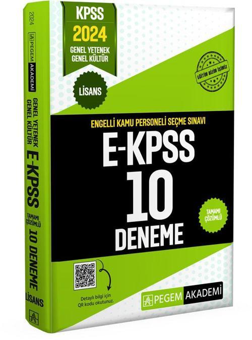 Pegem Akademi 2024 E-KPSS Tamamı Çözümlü 10 Deneme (Lisans)
