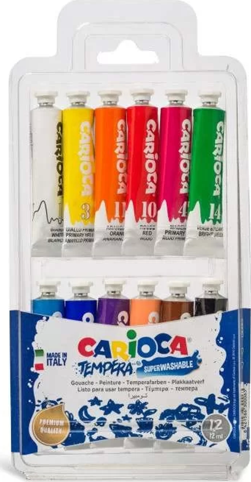 KO116 TEMPERA TÜP GUAJ BOYA SÜPER YIKANABİLİR 12 RENK 12X12ml