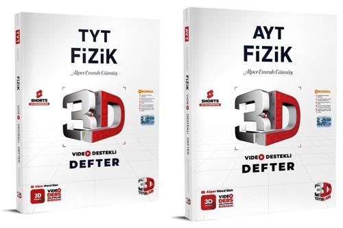 3D Yayınları 2024 Tyt Ayt Fizik Video Destekli Defter Seti 2 Kitap