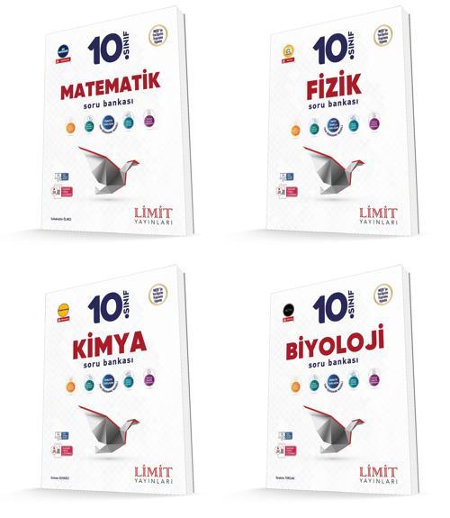 Limit 2026 10. Sınıf Matematik + Fizik + Kimya + Biyoloji Soru Seti 4 Kitap Güncel Müfredat