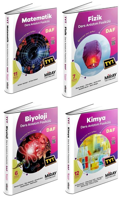 Miray 2025 Tyt Matematik + Fizik + Kimya + Biyoloji Ders Anlatım Fasikülleri Seti 4 Kitap