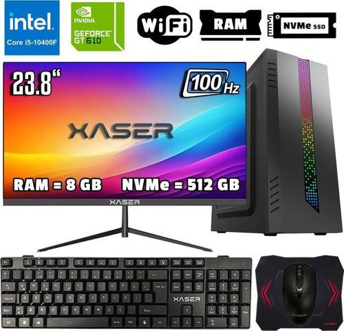 Xsr1046 i5 10400F 8GB Ram 512GB M.2 NVMe SSD 2GB GT610 Ekran Kartı 23.8" Monitör Masaüstü Ofis Bilgisayarı