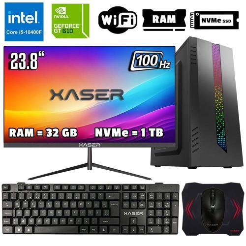 Xsr1050 i5 10400F 32GB Ram 1TB M.2 NVMe SSD 2GB GT610 Ekran Kartı 23.8" Monitör Masaüstü Ofis Bilgisayarı