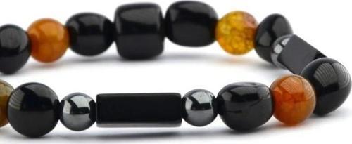 Oltu Taşı Hematit ve 4'lü Kaplan Gözü Kesme Bileklik