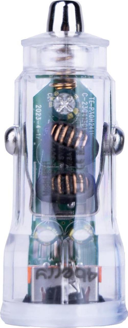 BR01 48W Şeffaf Araç Şarj Cihazı | PD & QC 3.0 Destekli, Çift USB Hızlı Şarj