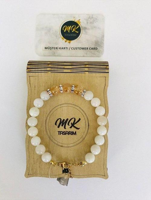 GERÇEK AYTAŞI SİTRİN TAŞI BİLEKLİK MK.36.1