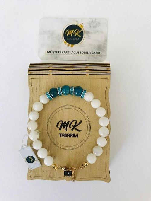 GERÇEK AYTAŞI APATİT TAŞI BİLEKLİK MK.36.2