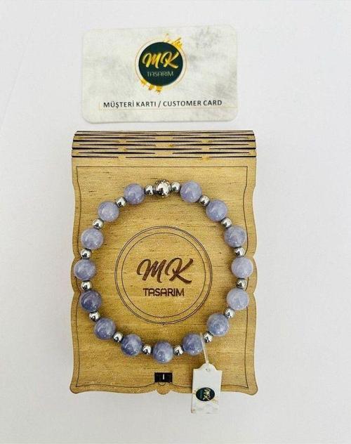 Gerçek Mor Kuvars (ARA KÜÇÜK TAŞLAR HEMATİT TAŞIDIR) Bileklik Mk.020.020