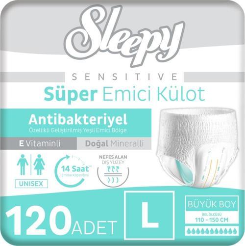 Sensitive Antibakteriyel Emici Külot Large 30x4 120 Adet