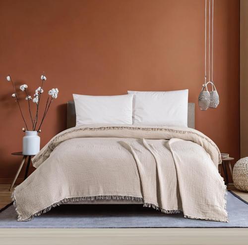 Home Sofia Müslin Pike 200x220 Cm-Bej