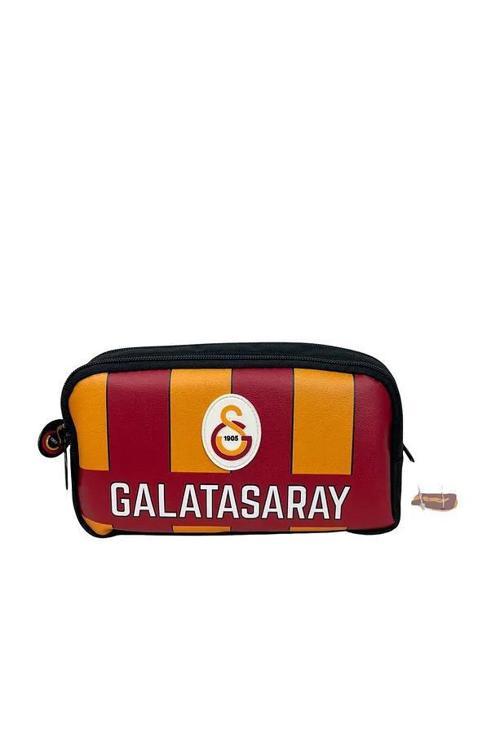 GS Lisanslı Logolu 2 Bölmeli Kalemlik Çok Gözlü Kalem Çantası Suni Deri Ön Yüzey