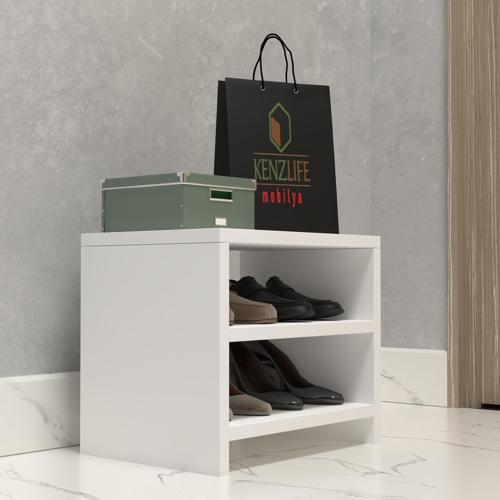ayakkabılık konevi mat beyaz suntalam 035*040*30 dört çift ayakkabı kapasitesi arkalıksız