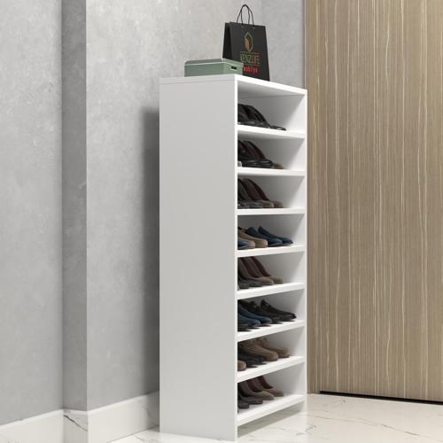 ayakkabılık konevi mat beyaz suntalam 125*060*30 yirmidört çift ayakkabı kapasitesi arkalıksız