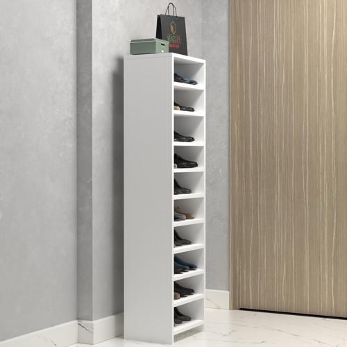 ayakkabılık konevi mat beyaz suntalam 155*040*30 yirmi çift ayakkabı kapasitesi arkalıksız