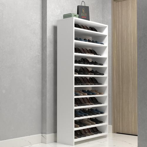ayakkabılık konevi mat beyaz suntalam 170*080*30 kırkdört çift ayakkabı kapasitesi arkalıksız