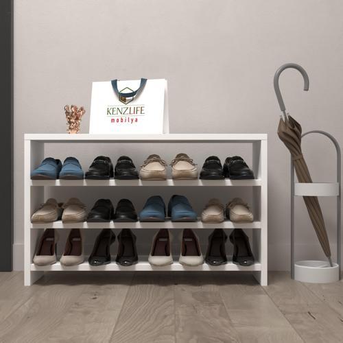 ayakkabılık mısri mat beyaz suntalam 050*080*20 oniki çift ayakkabı kapasitesi arkalıksız