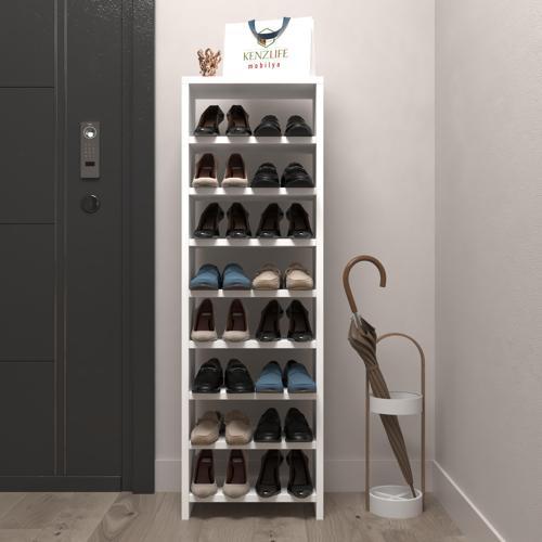ayakkabılık mısri mat beyaz suntalam 125*040*20 onaltı çift ayakkabı kapasitesi arkalıksız