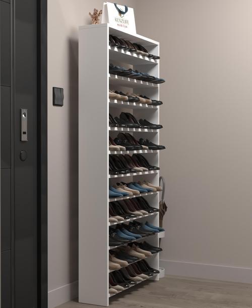 ayakkabılık mısri mat beyaz suntalam 183*060*20 otuzaltı çift ayakkabı kapasitesi arkalıksız