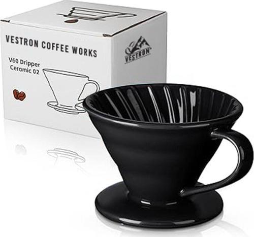 Siyah V60 02 Dripper Seramik Kahve Demleme Ekipmanı Filtre Kahve (Black Ceramic)