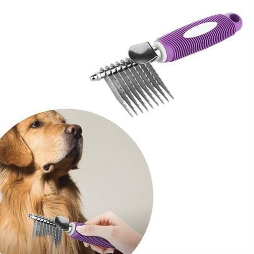 Düğüm Açıcı Pet Fırçası Emniyetli Uzun ve Çelik Dişli Kedi Köpek Tüy Kıtık Açma Tarağı (5060)