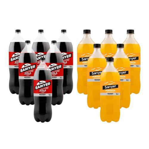 Kola ve Portakal 1 lt Şekersiz x 12 li Karma Koli