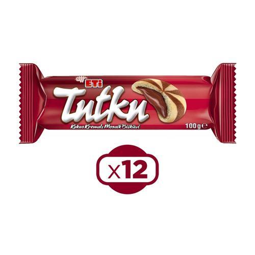 Tutku Kakao Kremalı Mozaik Bisküvi 100 Gr x 12 Adet