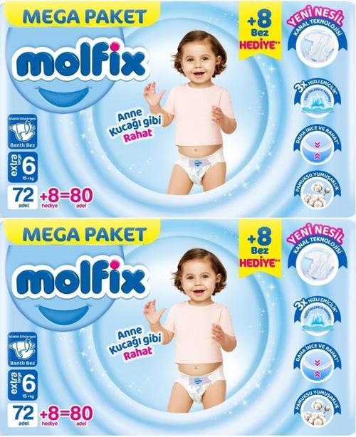 Bebek Bezi Beden:6 (15+KG) Extra Large 160 Adet Mega Ekonomik Fırsat Pk