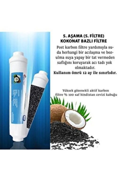 12 Inç Kokonat Bazlı Ultra Tatlandırıcı Su Arıtma Cihazı Uyumlu Post Karbon Filtre