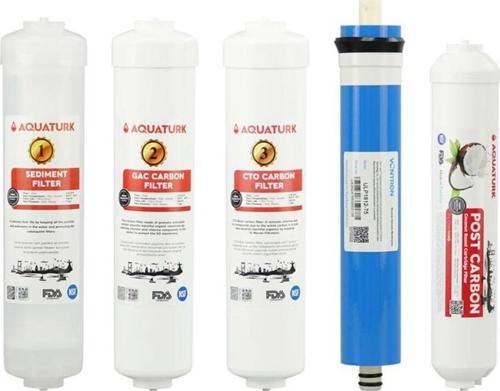 Aquaturk Su Arıtma Cihazı Çubuklu 5'Li Filtre Seti + Dirsekli