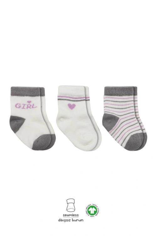 Nessiworld Bistyle 3'Lü Penye Boy And Girl Soket Çorap BS10114 Gri