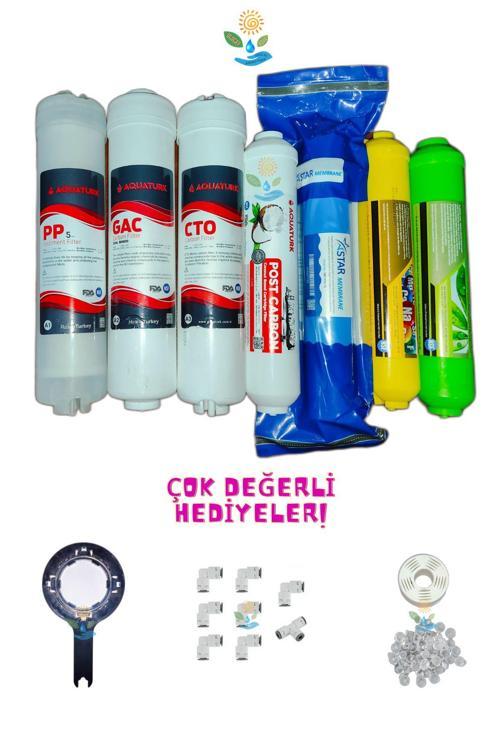Premıum Kalite Kapalı Kasa Su Arıtma Filtre Seti İthal Coconutlu 7 Aşamalı Lg/İhlas Aura Uyumlu Set