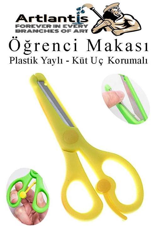 Öğrenci Makası Plastik Yaylı ve Küt Uç Korumalı 1 Adet Okul Makası Çocuk Makası Çocuklar İçin Güvenli Okul Öncesi Anasınıfı Etkinlik