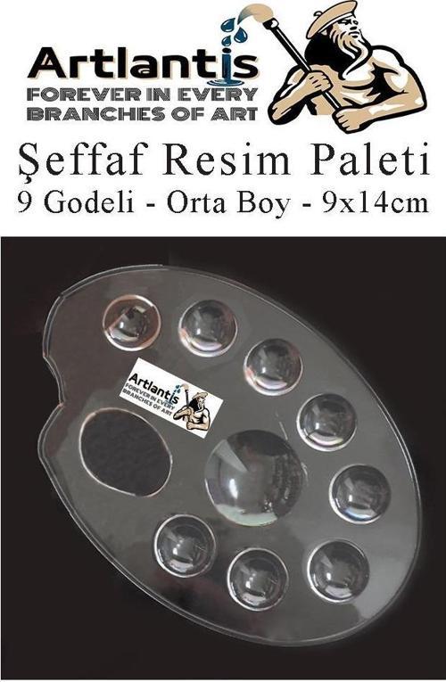 Şeffaf Resim Paleti Plastik 1 Adet Godeli Ressam Paleti Boyama Paleti Akrilik Boya Guaj Boya Suluboya