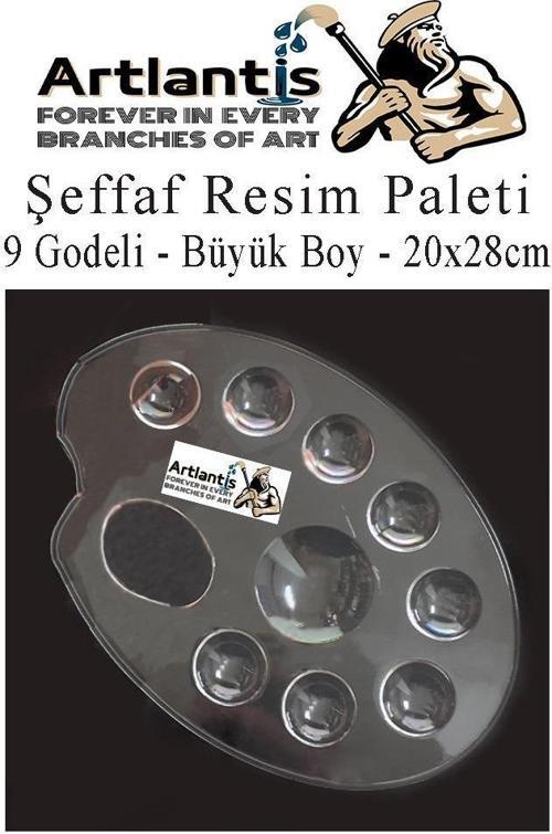 Şeffaf Büyük Resim Paleti Plastik 1 Adet Godeli Ressam Paleti Boyama Paleti Akrilik Boya Guaj Boya Suluboya
