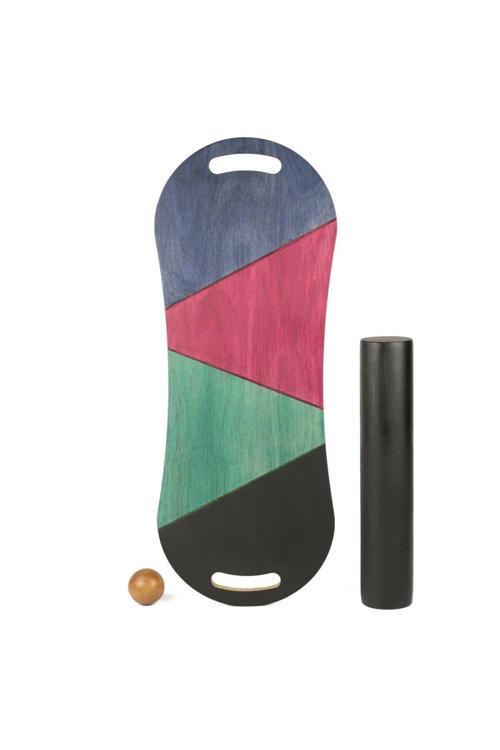 Denge Tahtası Sport Balance Board Renkli Çift Fonksiyonlu Sörf Kaykay Eğitim Tahtası 73X28Cm