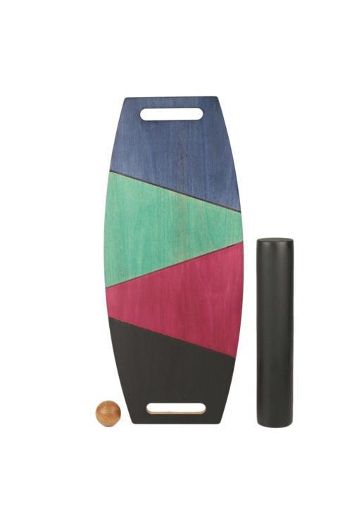 Renkli Denge Tahtası Balance Roller Board Çift Fonksiyonlu Sörf Eğitim Tahtası Kaykay Eğitim Tahtası