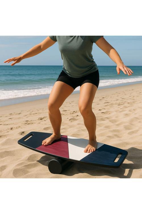 Renkli Denge Tahtası Balance Roller Board Sörf Eğitim Tahtası Kaykay Eğitim Tahtası 73 X 31 Cm