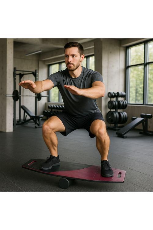Siyah/Kırmızı Denge Tahtası Balance Roller Board Sörf Eğitim Tahtası Kaykay Eğitim Tahtası