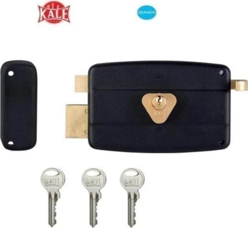 Kale Kilit-Silindirli Trajlı Demir Kapı Kilidi – Köşeli Siyah Eco 14 cm (52 mm Silindirli) 157AE000050