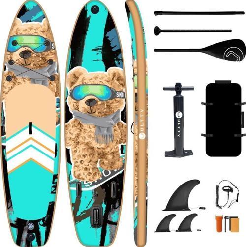 ULTTY Sup Paddle Board Seti (Şişme Paddle Board + Kürek + Pompa) Sup Board/Stand Up Paddle TURKUAZ 320-81-15