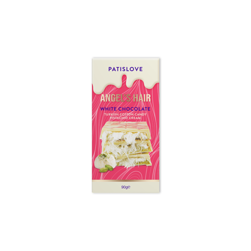Patislove Antep Fıstığı Kremalı ve Pişmaniye Dolgulu Beyaz Çikolata, 90G