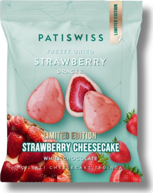 Beyaz Çikolatalı Çilekli Cheesecake Çilek Draje, 50G