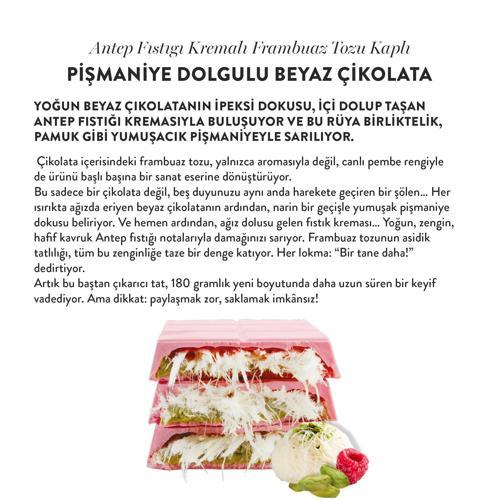 Patislove Antep Fıstığı Kremalı Ve Pişmaniye Dolgulu Frambuaz Tozlu Beyaz Çikolata, 180g