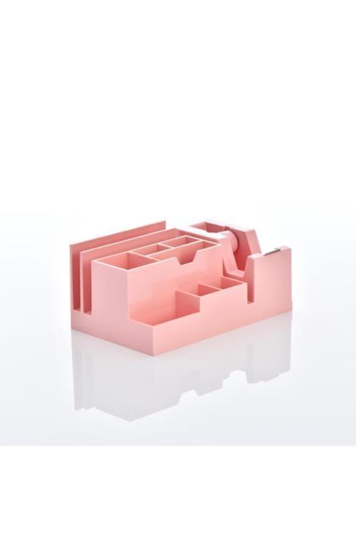 Masa Seti Kalemlik (Organizer) Bant Makinalı Plastik Pastel Pembe KLM 301