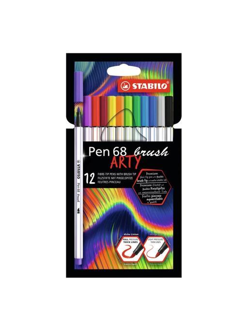 Keçe Uçlu Boya Kalemi Pen 68 Brush Arty 12 Renk