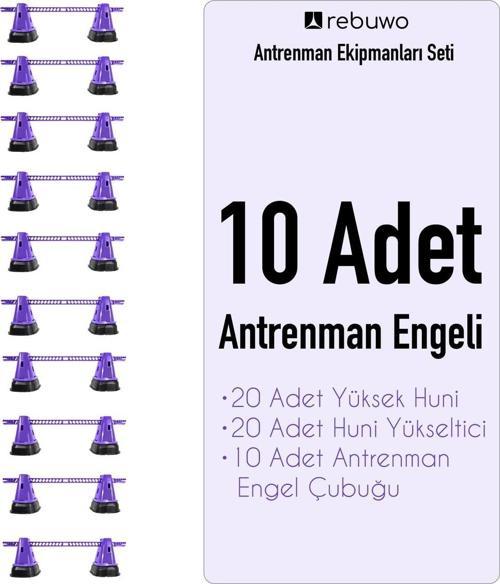 10'lu Çok Fonksiyonlu Yükselticili Yüksek Huni Antrenman Atlama Engel Seti