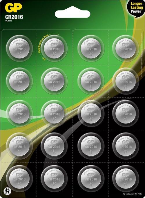 Cr2016-2Cai20 3V Lityum Pil (20 Li Paket)