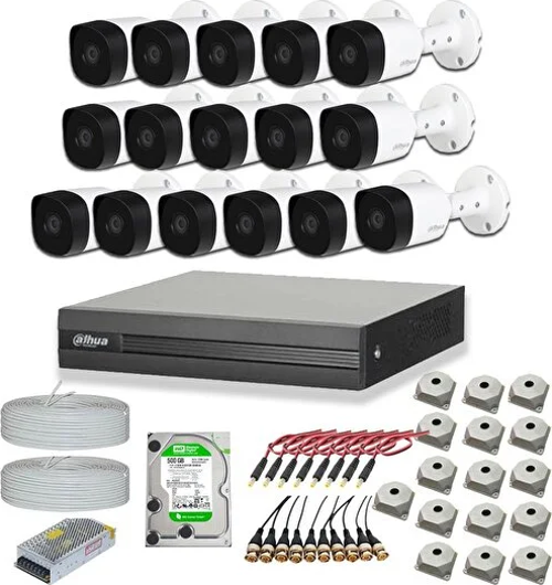 2mp 16 Kameralı Dış Ortam Ahd Hd-cvi Full Kamera Seti 4tb Disk