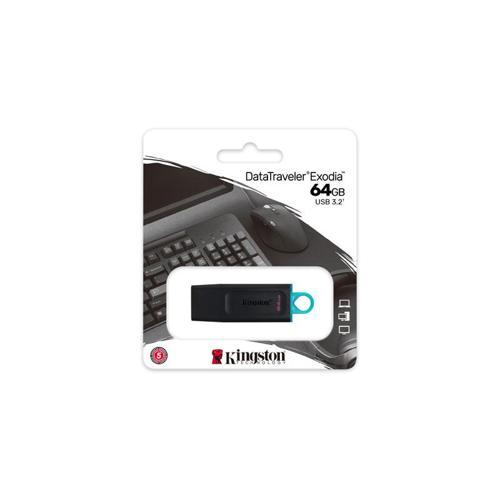 Dtx-64Gb 64Gb Usb3.2 Gen 1 Datatraveler Exodia (Black + Teal) Flash Bellek