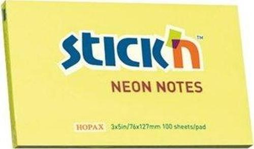 Stickn Yapışkanlı Not Kağıdı Neon Sarı 76X127Mm 100 Yaprak HE21135 (12 Li Paket)